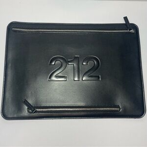 EXCLUSIVE Carolina Herrera Black Leather Laptop or Tablet Bag